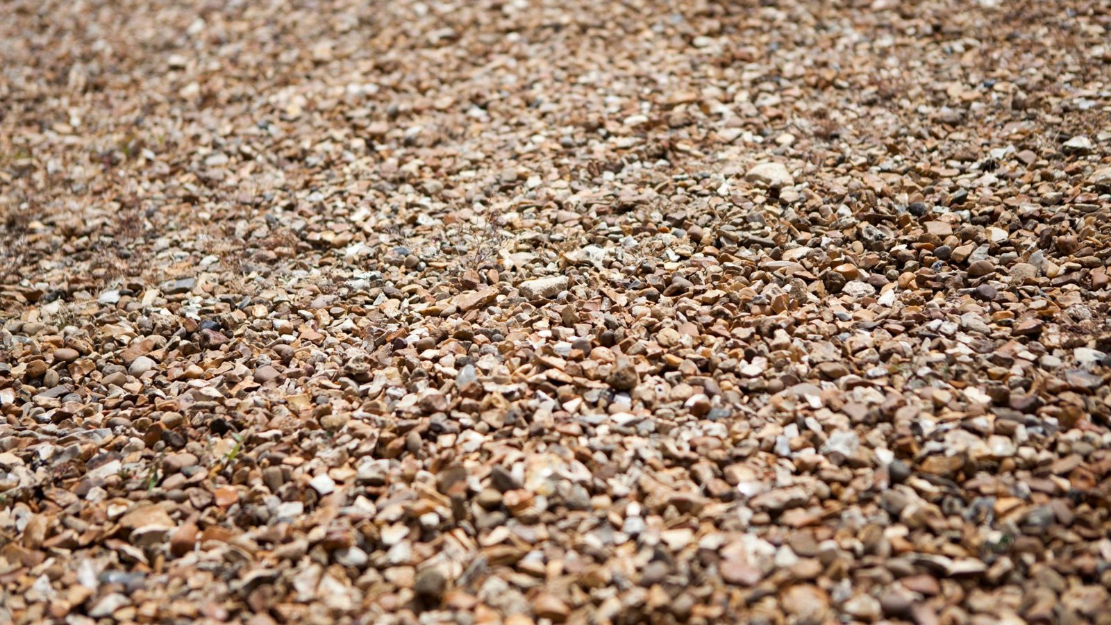 Close-up of golden tar and chip gravel texture