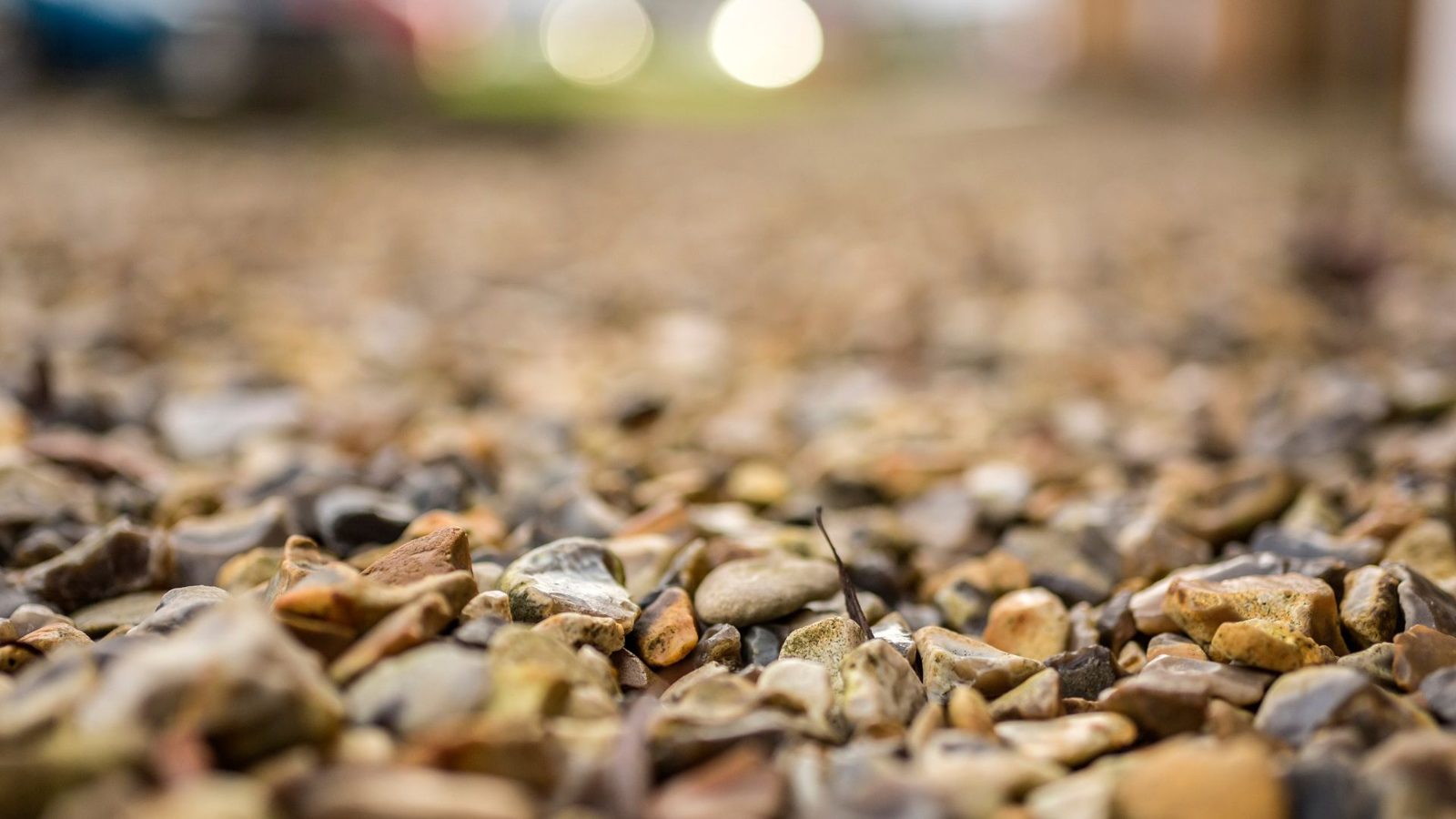 Close-up of mixed flint gravel texture